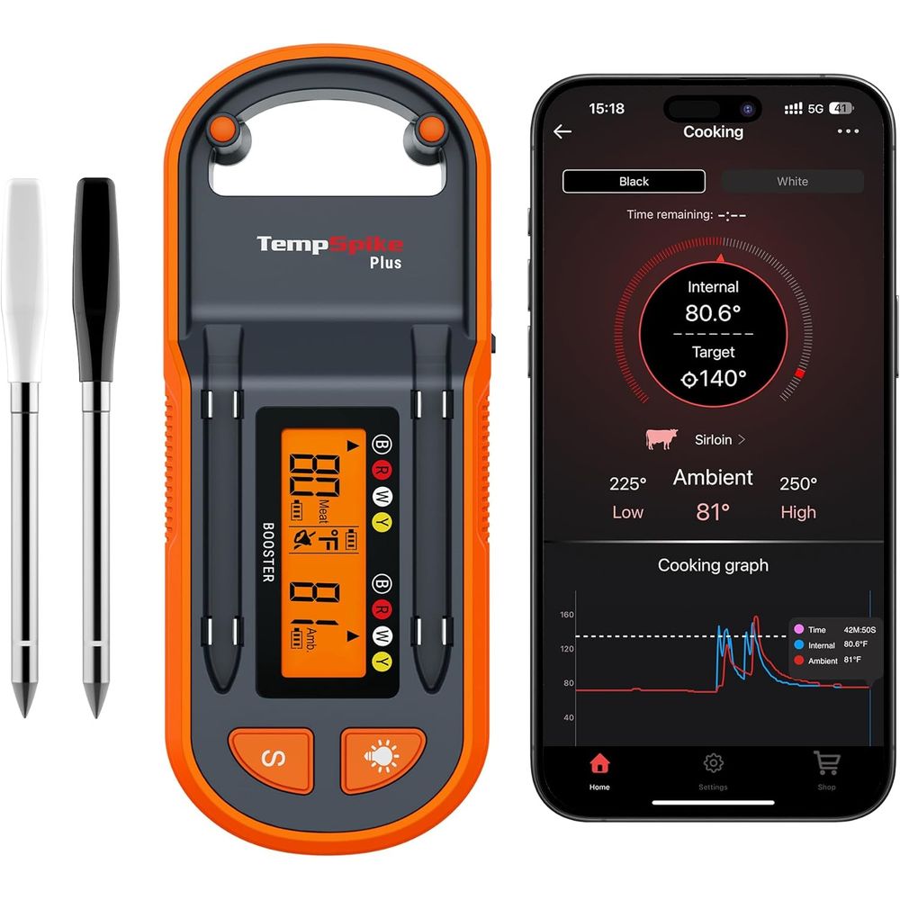 Meat Thermometer - Wireless Meat Thermometer with 2 Color-Coded