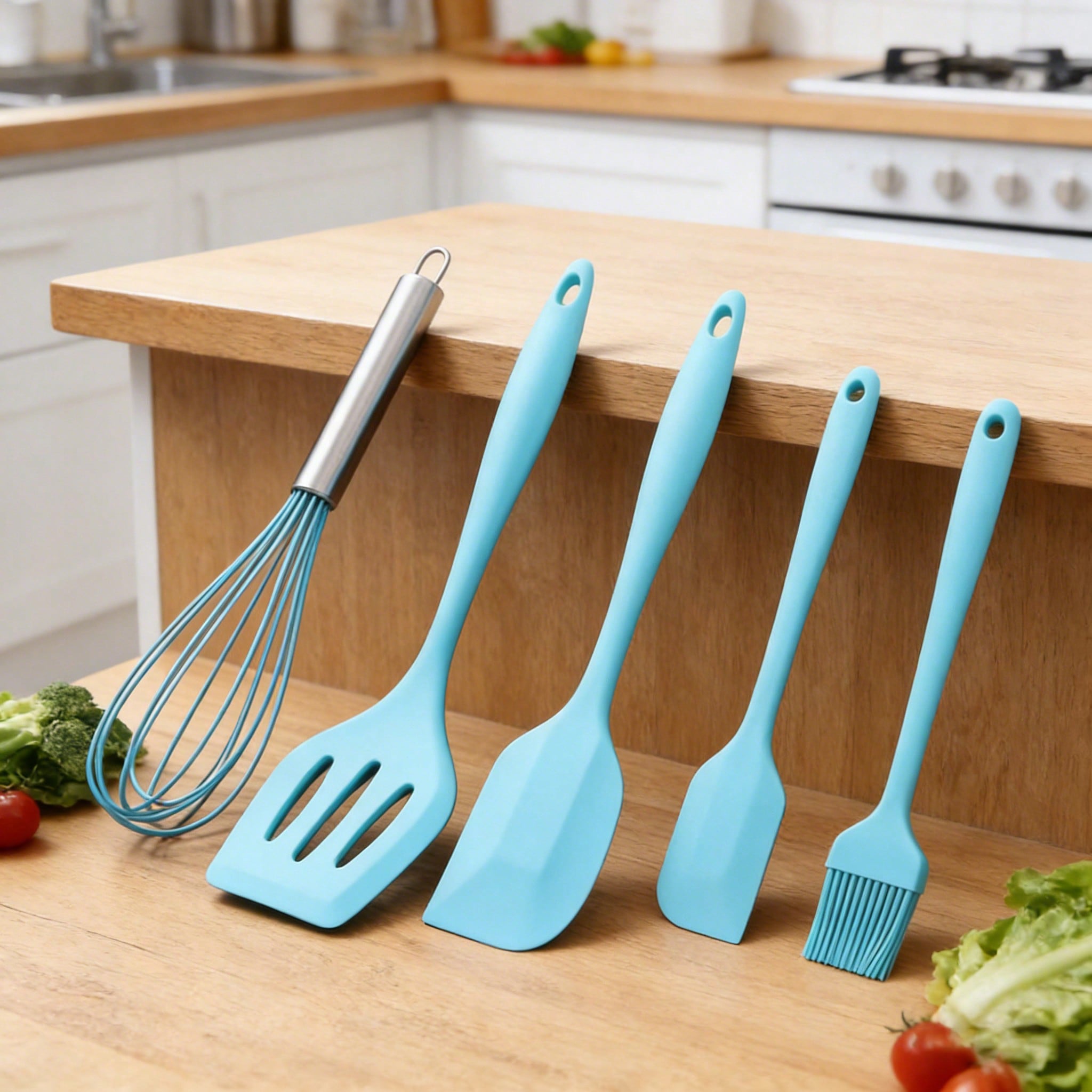 Silicone Spatula Set - Silicone Cooking Utensils Set, 5 Pcs