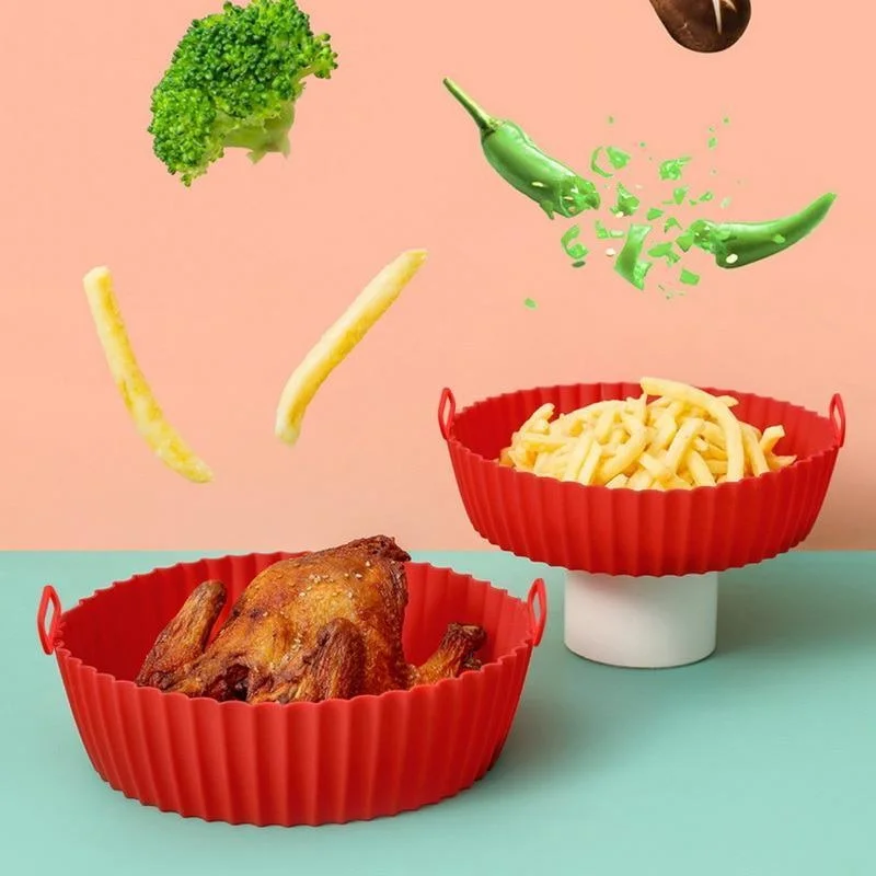 Kitchen Gadgets Baking - Silicone Basket Pot Tray Airfryer Liner