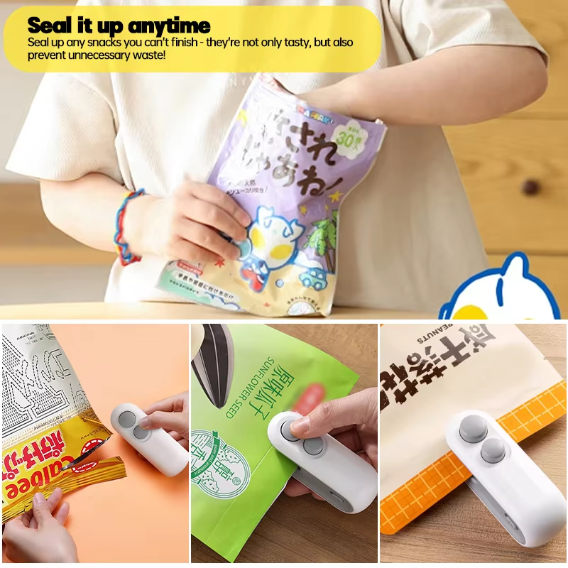 Kitchen Gadgets Built In - Mini Handheld Plastic Bag Sealer With