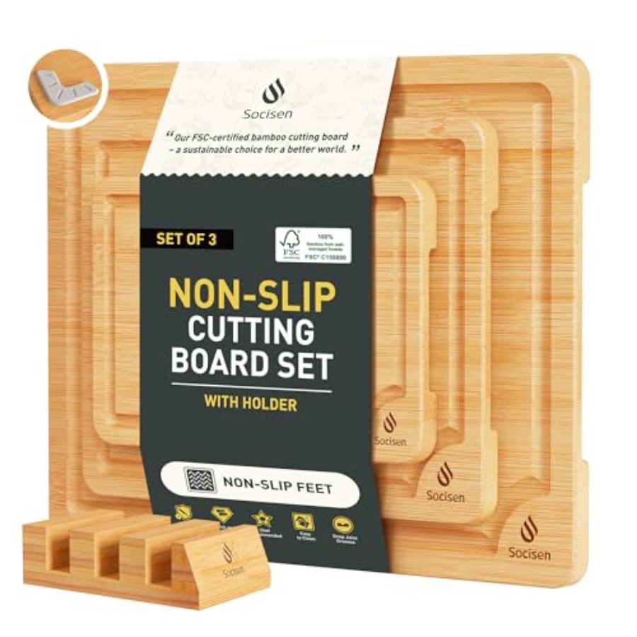 Kitchen Gadgets You Must Have - Bamboo Cutting Board Set Non Slip