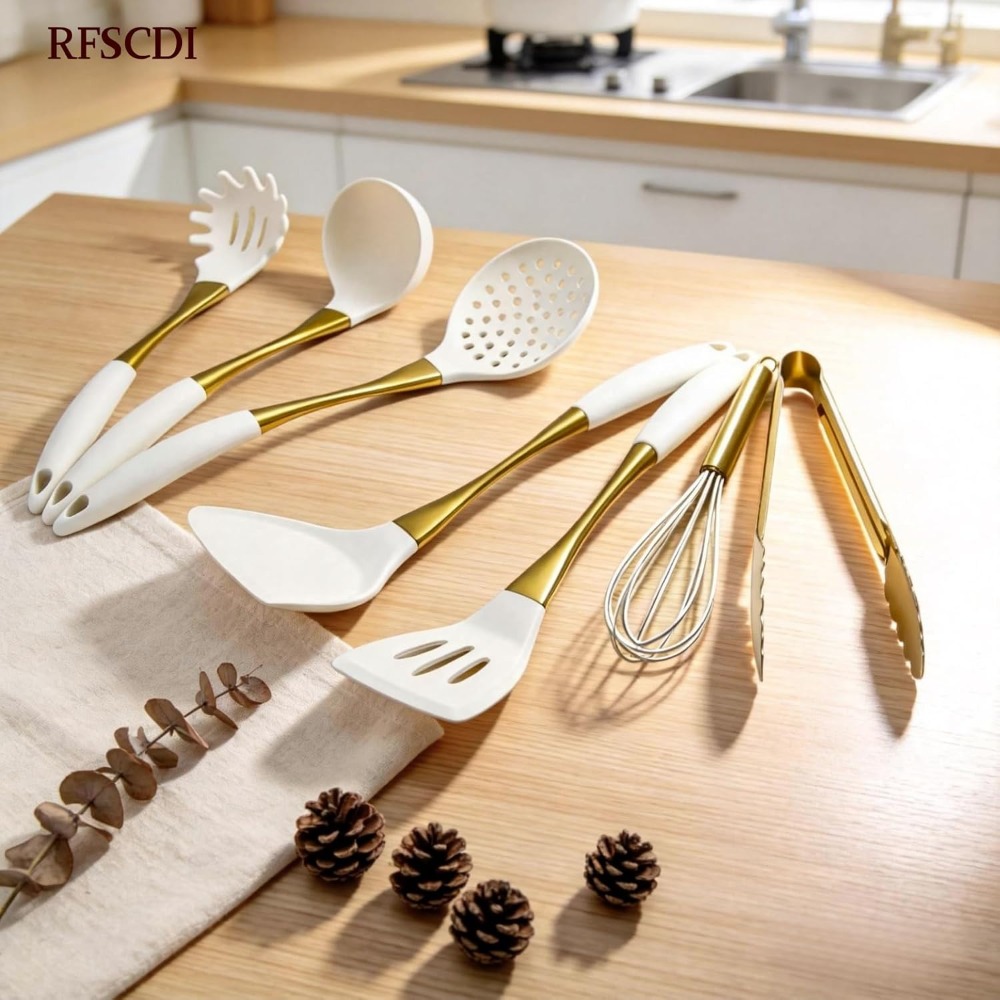 White Gold Silicone Cooking Ut - Silicone Spatula Set ulasan dan harga