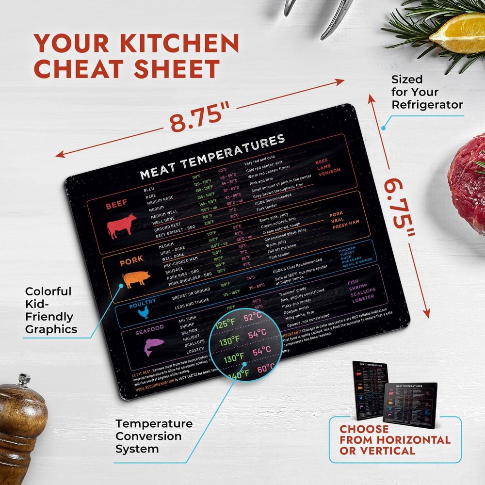 Meat Temperature Guide Magnet  - Kitchen Gadgets Guide ulasan dan harga