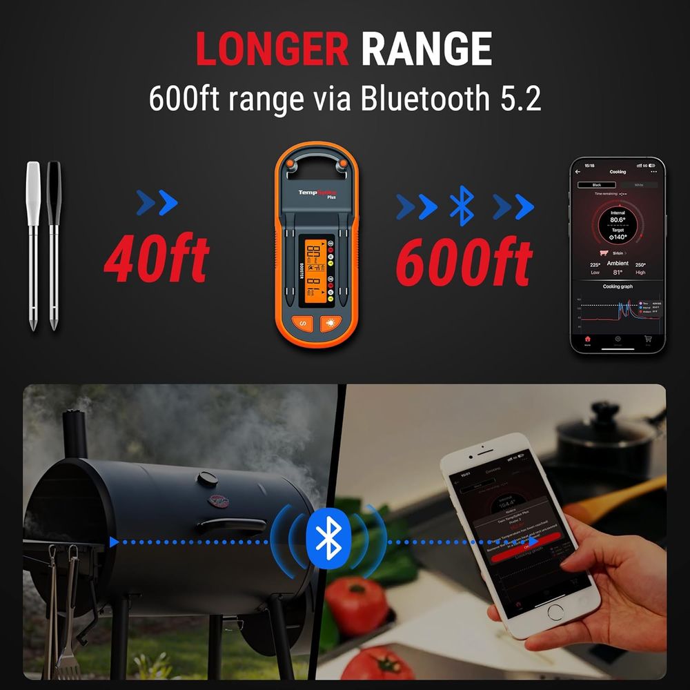 Wireless Meat Thermometer with - Meat Thermometer ulasan dan harga