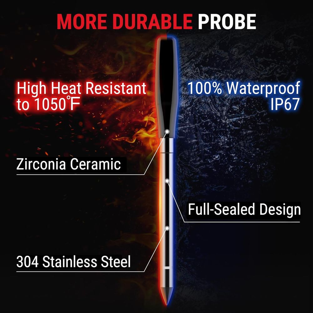 Wireless Meat Thermometer with - Meat Thermometer ulasan dan harga