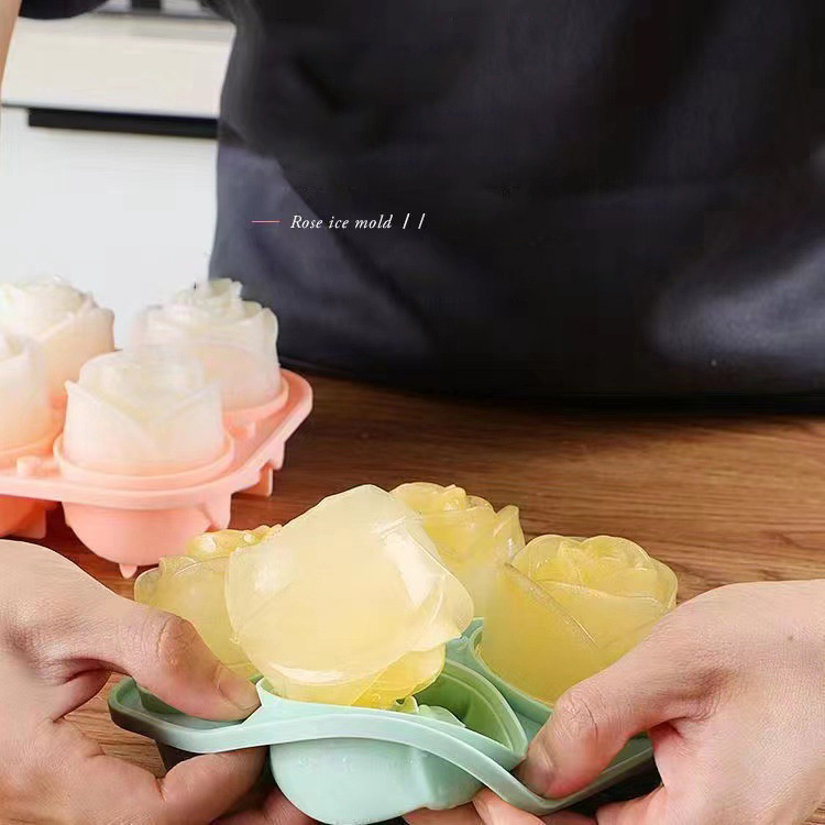 3D Rose Ice Molds 4 Holes Ice  - Kitchen Gadgets Baking ulasan dan harga
