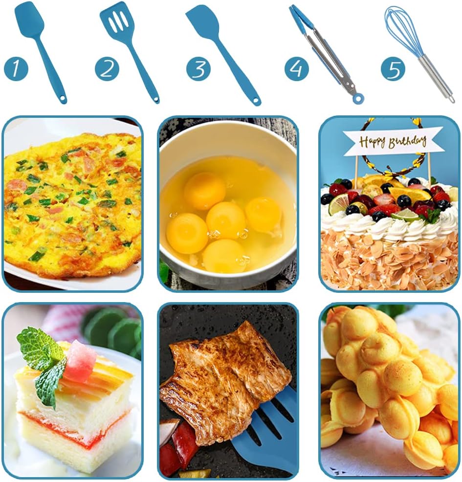 Mini Kitchen Utensil Set - 5-P - Silicone Spatula Set ulasan dan harga