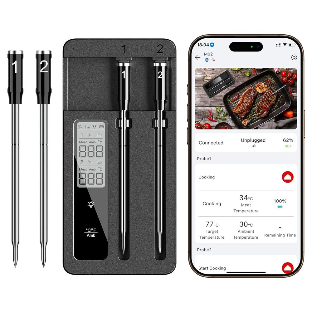 Dual Probe Wireless Meat Therm - Meat Thermometer ulasan dan harga