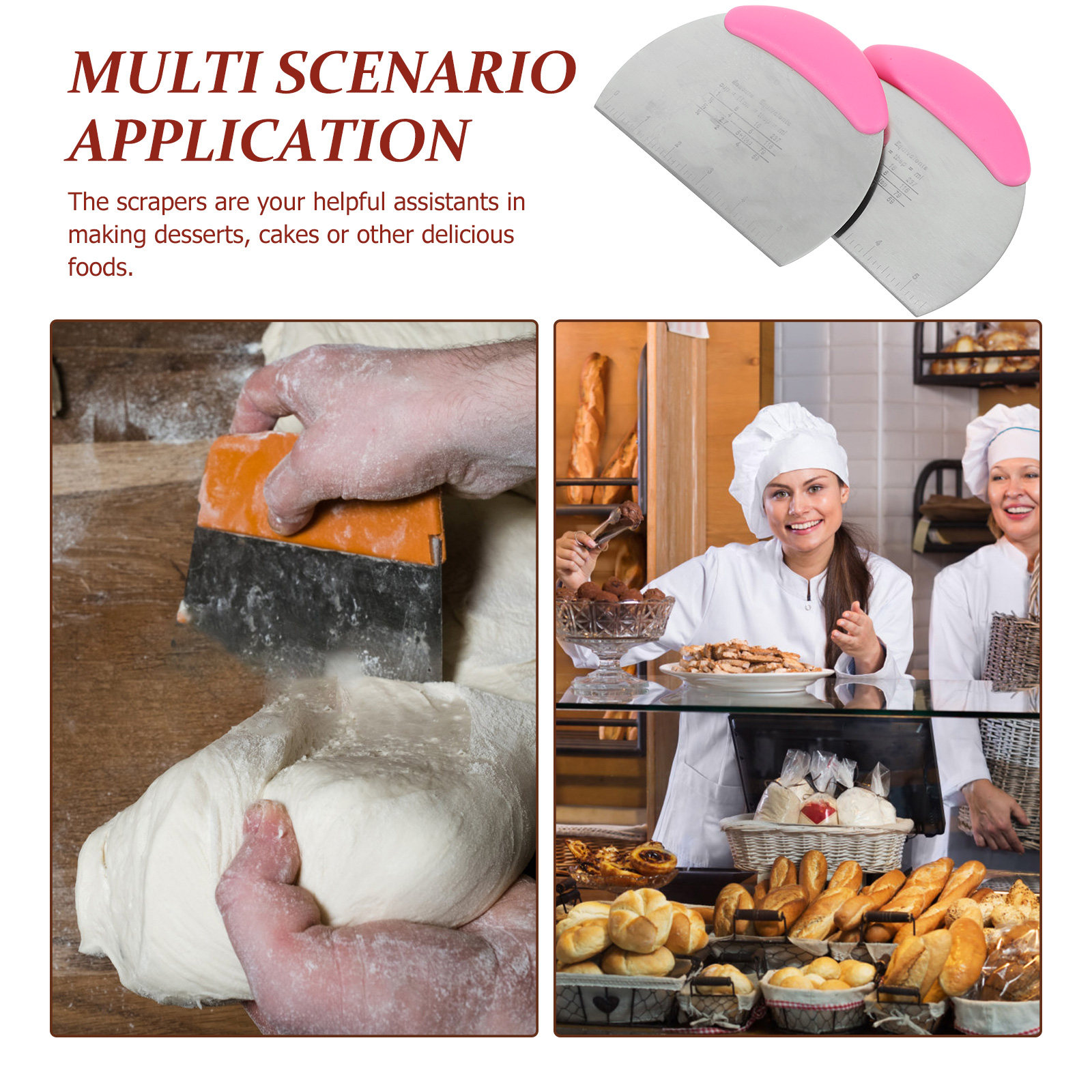 2Pcs Silicone Dough Scraper Se - Silicone Spatula Set ulasan dan harga