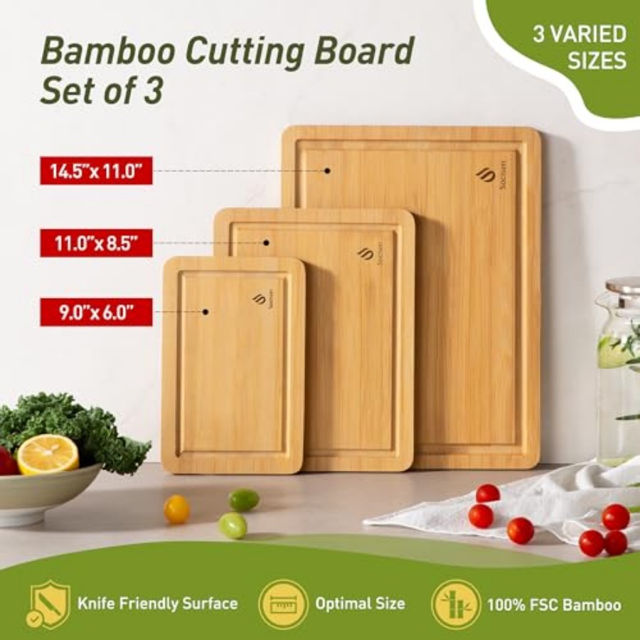 Bamboo Cutting Board Set Non S - Kitchen Gadgets You Must Have ulasan dan harga