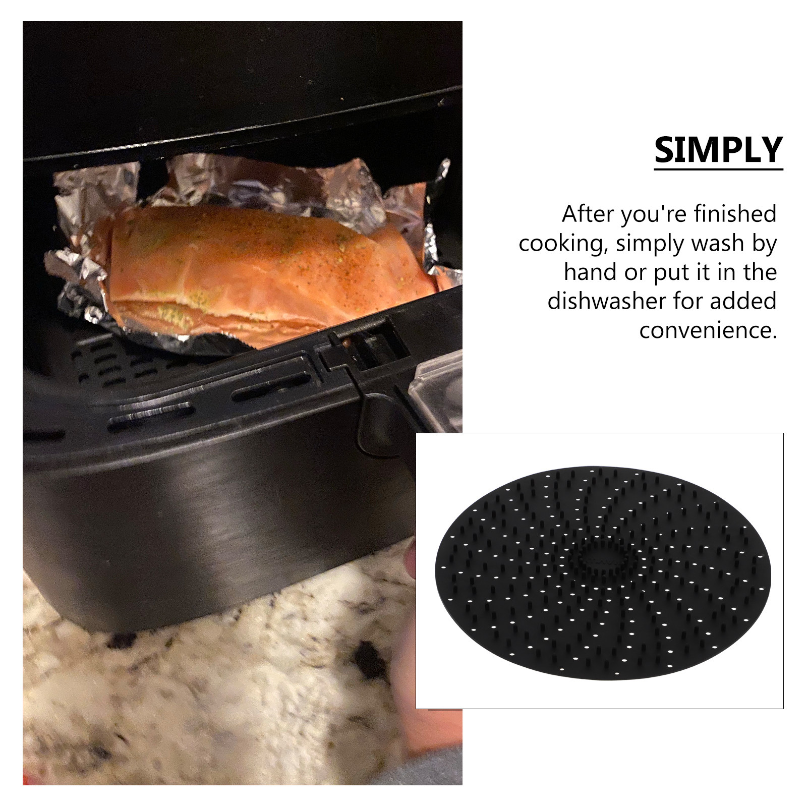 1Pcs Silicone Air Fryer Mat Re - Kitchen Gadgets Baking ulasan dan harga
