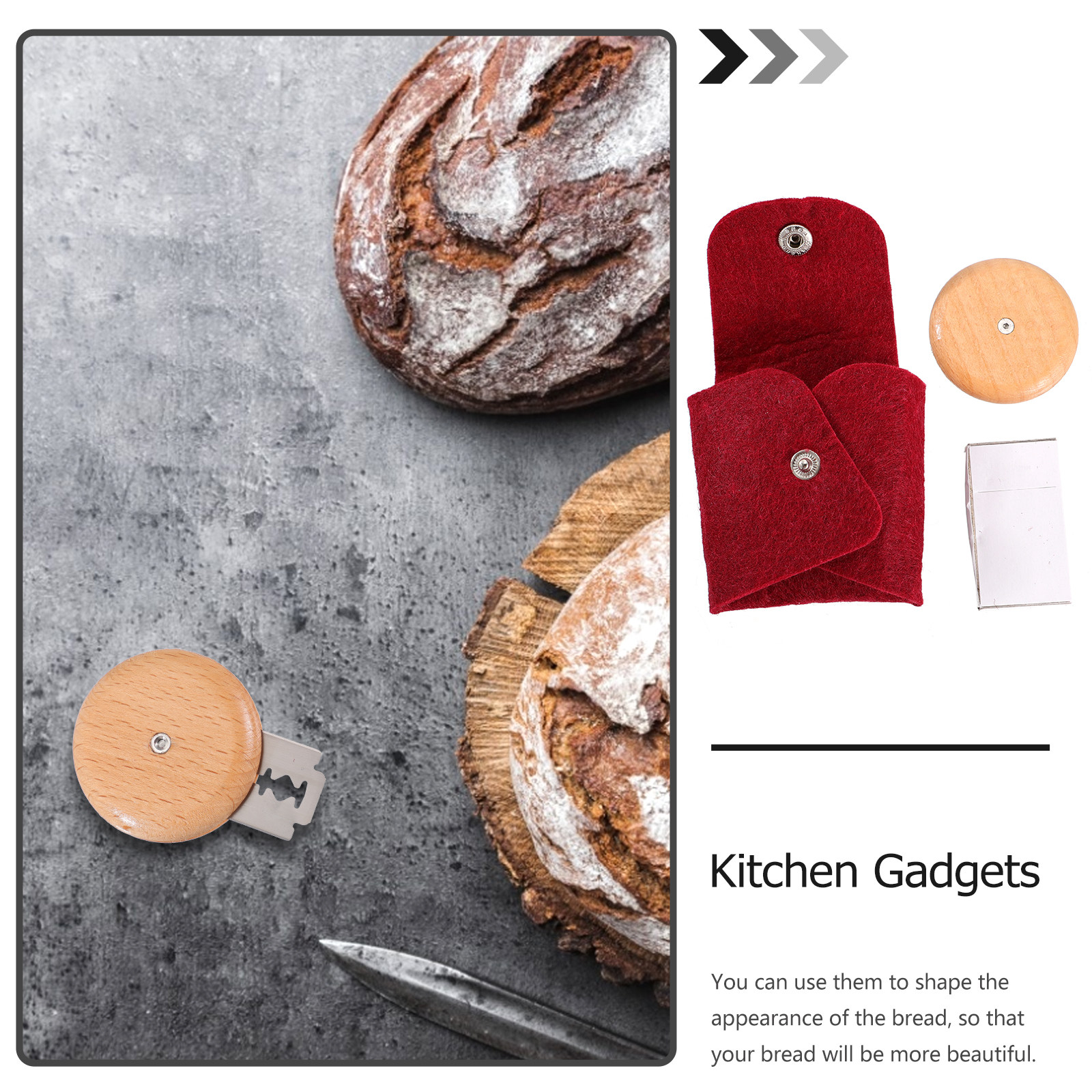 Bread Knife Set Wood Slicer St - Kitchen Gadgets Baking ulasan dan harga